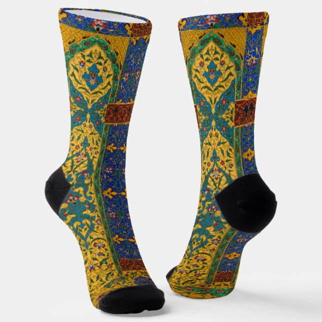 Decorative Persian Intricate Floral Pattern Socks (Angled)