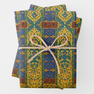 Decorative Persian Intricate Floral Pattern Wrapping Paper Sheet