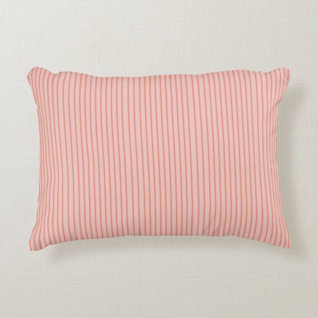 Decorative Pillow Stripes Modern Coral Peach (Front)