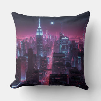 Decorative pillows night in the city