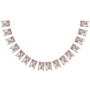 Decorative Pink Floral Bunting Flag