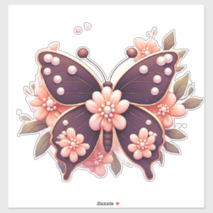 Decorative Pink Floral Butterfly