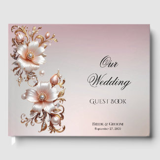 Decorative Pink Floral Guest Book