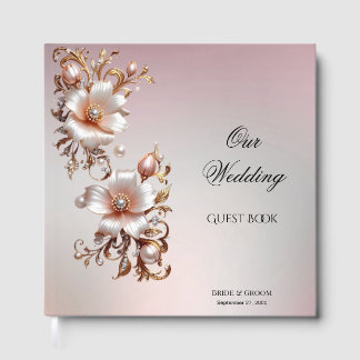 Decorative Pink Floral Guest Book