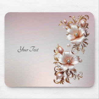 Decorative Pink Floral Mousepad