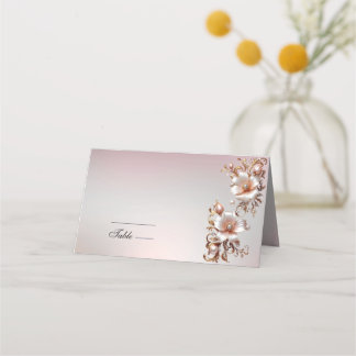 Decorative Pink Floral Place Card