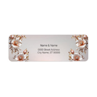 Decorative Pink Floral Return Address Label