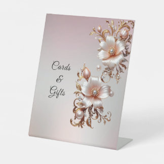 Decorative Pink Floral Tabletop Signs