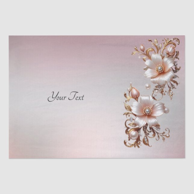 Decorative Pink Floral Tissue Paper (Front)