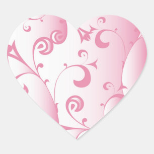 Decorative Pink Heart - Sticker