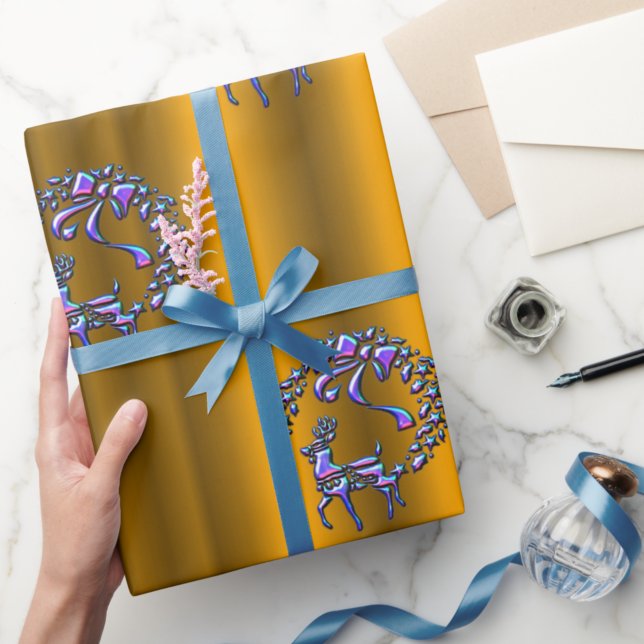 Decorative Pink Reindeer Christmas Wrapping Paper (Creator Uploaded)