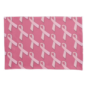 Decorative Pink Ribbon Tiled Pattern Pillowcase