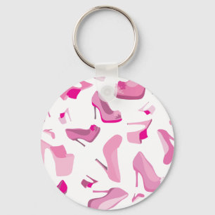 Decorative pink shoe template key ring