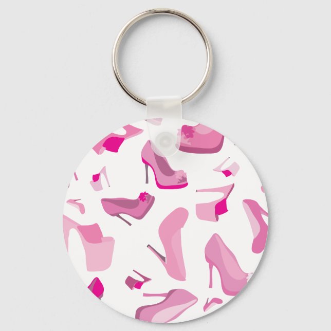 Decorative pink shoe template key ring (Front)