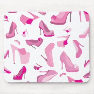 Decorative pink shoe template mouse mat