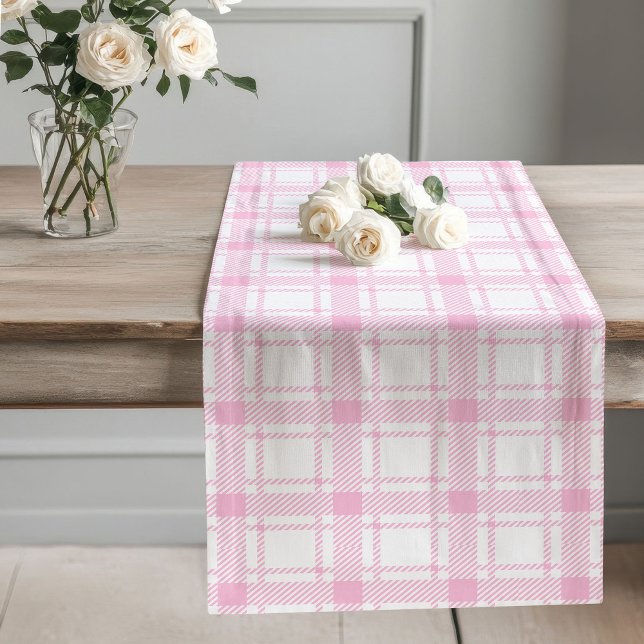 Decorative Pink Table Runner Timeless Plaid Design (Decorative Pink Table Runner Timeless Plaid Design)