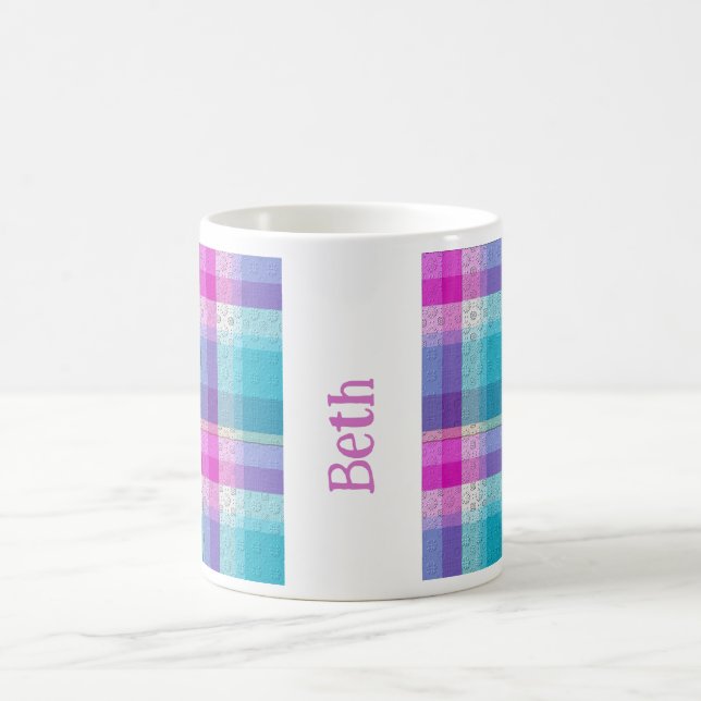  Decorative Plaid Coffee Mug (Center)