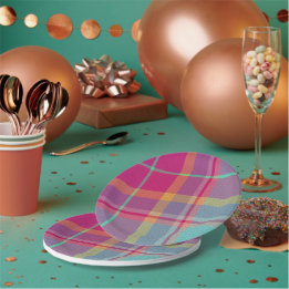  Decorative Plaid Paper Plate