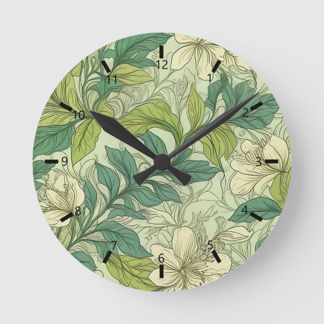 Decorative plant art 5-1-2 round clock (Front)