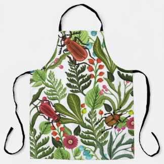 Decorative Plants and Insects: Seamless Design. Apron