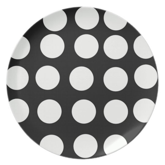 Decorative Plates Black and White Polka Dots Zazzle.co.uk