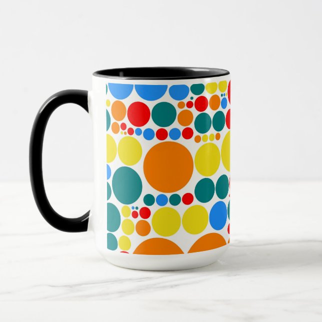 Decorative Polka Dot Mosaic Pattern Mug (Left)