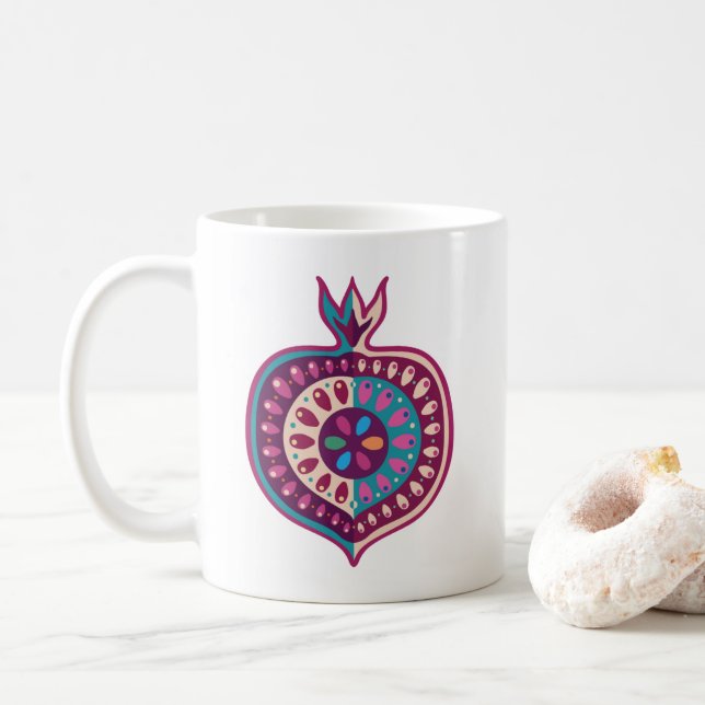 Decorative Pomegranates Fruit   Coffee Mug (With Donut)