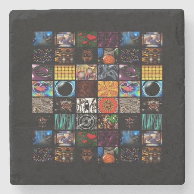 Decorative Pop Arts Pattern  Stone Coaster (Front)