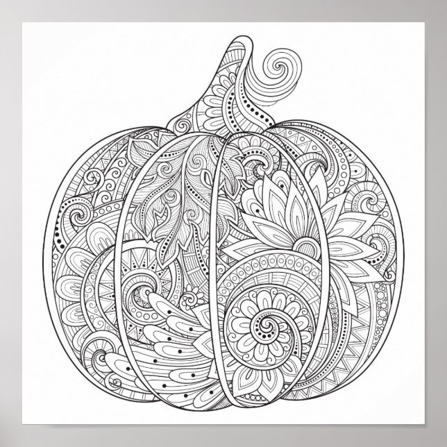Decorative Pumpkin Doodle 2 Poster (Front)