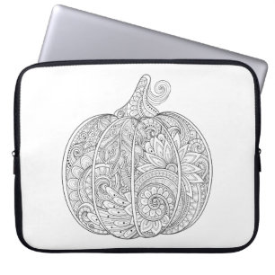 Decorative Pumpkin Doodle Laptop Sleeve