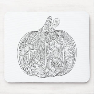 Decorative Pumpkin Doodle Mouse Mat
