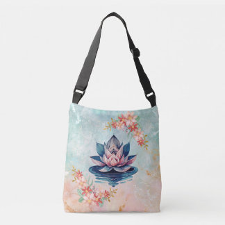 Decorative Purity Lotus‑Inspired Floral Crossbody Bag
