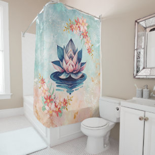Decorative Purity Pink Lotus Shower Curtain