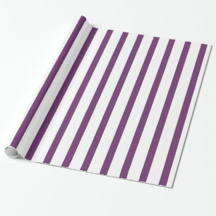 Decorative Purple and White Stripes Wrapping Paper