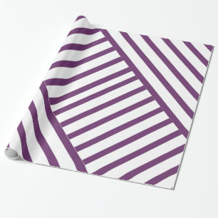 Decorative Purple and White Stripes Wrapping Paper