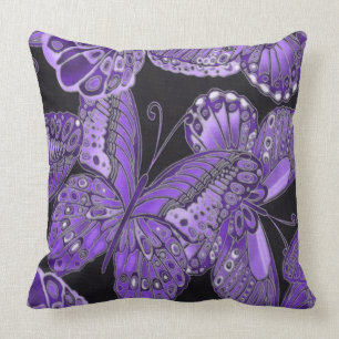 Decorative Purple Butterfly Throw Pillow