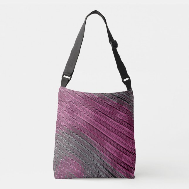 Decorative Purple Grey Crossbody Bag (Front)
