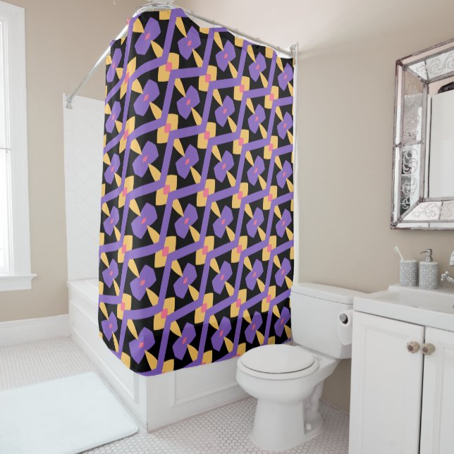 Decorative Purple Shower Curtain (In Situ)