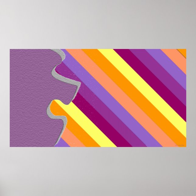 Decorative Puzzle Piece Abstract Sugar Poster (Front)