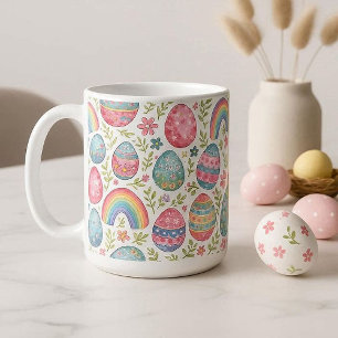 Decorative Rainbow Easter Eggs Pastel Spring Colou Coffee Mug