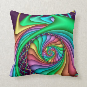 Decorative Rainbow Spiral Pillow