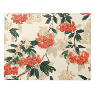 Decorative Red and White Berry Pattern Notepad