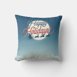 Decorative Red Glitter Snowflakes Merry Christmas Cushion