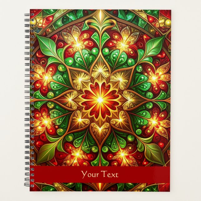 Decorative Red Green Holiday Planner (Front)