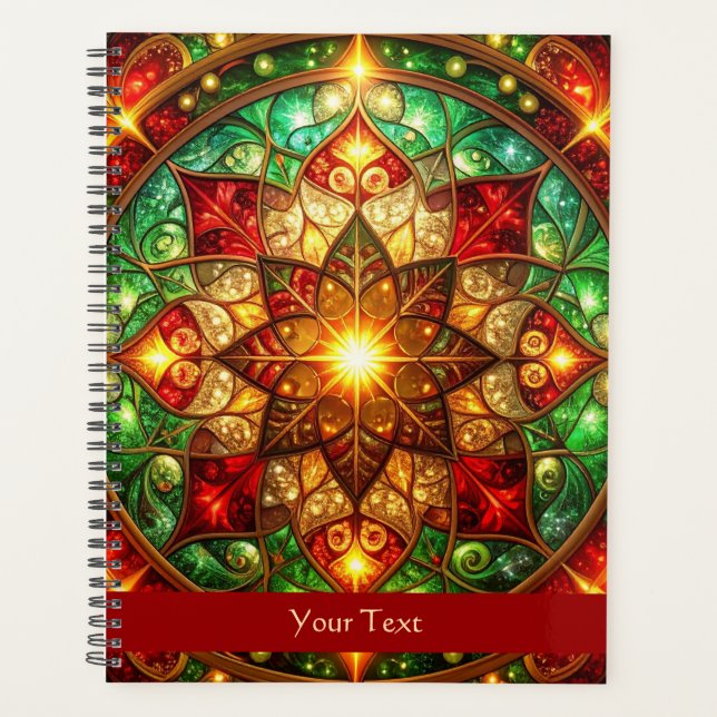 Decorative Red Green Holiday Planner (Front)