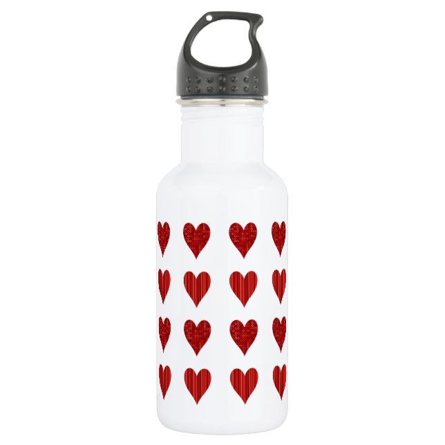 Decorative Red Hearts 532 Ml Water Bottle (Front)