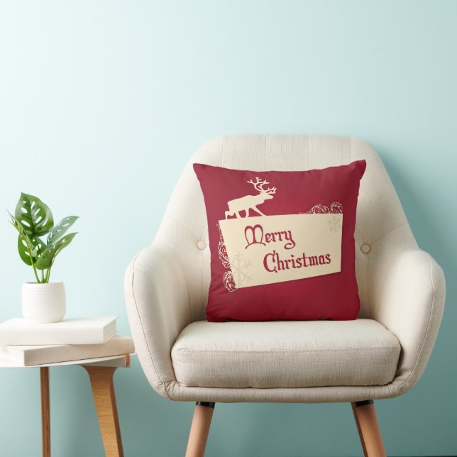 Decorative Red & White Christmas Tree  Cushion (Chair)