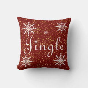 Decorative Red & White Jingle Merry Christmas Cushion