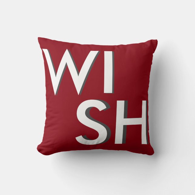 Decorative Red & White Wish &Joy Christmas Cushion (Front)