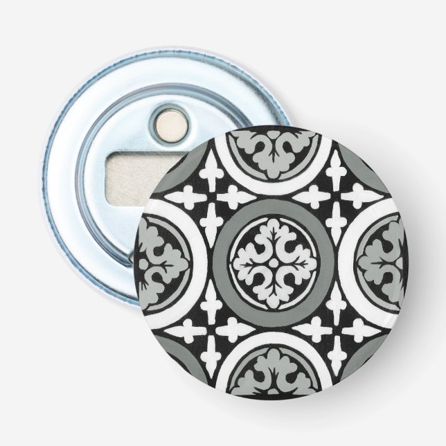 Decorative Renaissance Rosette Tile Design Bottle Opener (Front)